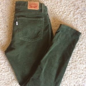 Women's Stretch Green Corduroy Skinny jeans Levis